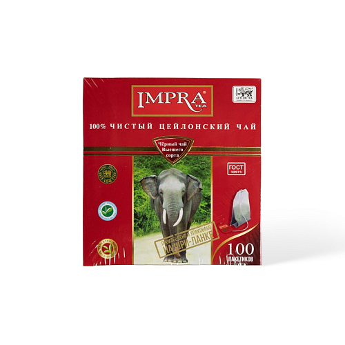 Чай черный Импра красная пачка с ярлыком 1,8г  100 пак